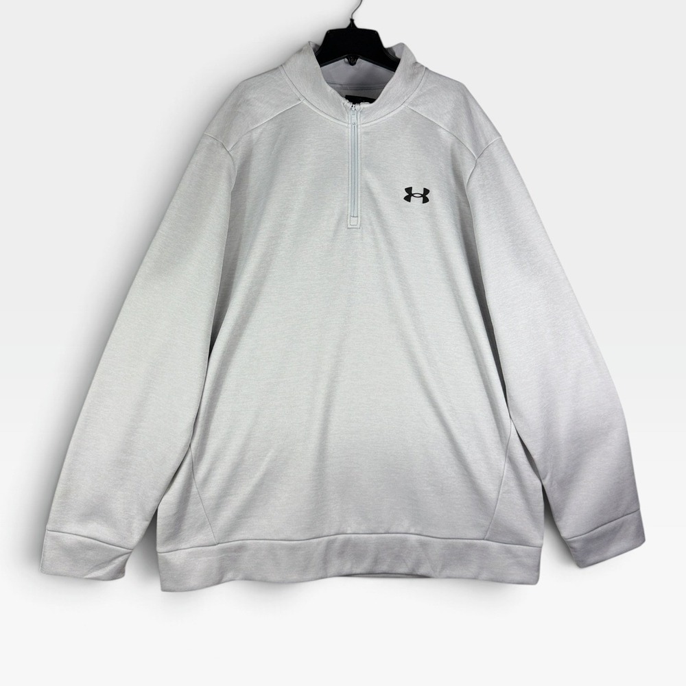 Under Armour Armour Fleece Twist QZ Mens 2XL Gray Quarter Zip Pullover NWT